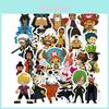 48 шт. Коллекция аниме-мультяшных наклеек One Piece для ноутбуков и багажа, водонепроницаемый ПВХ