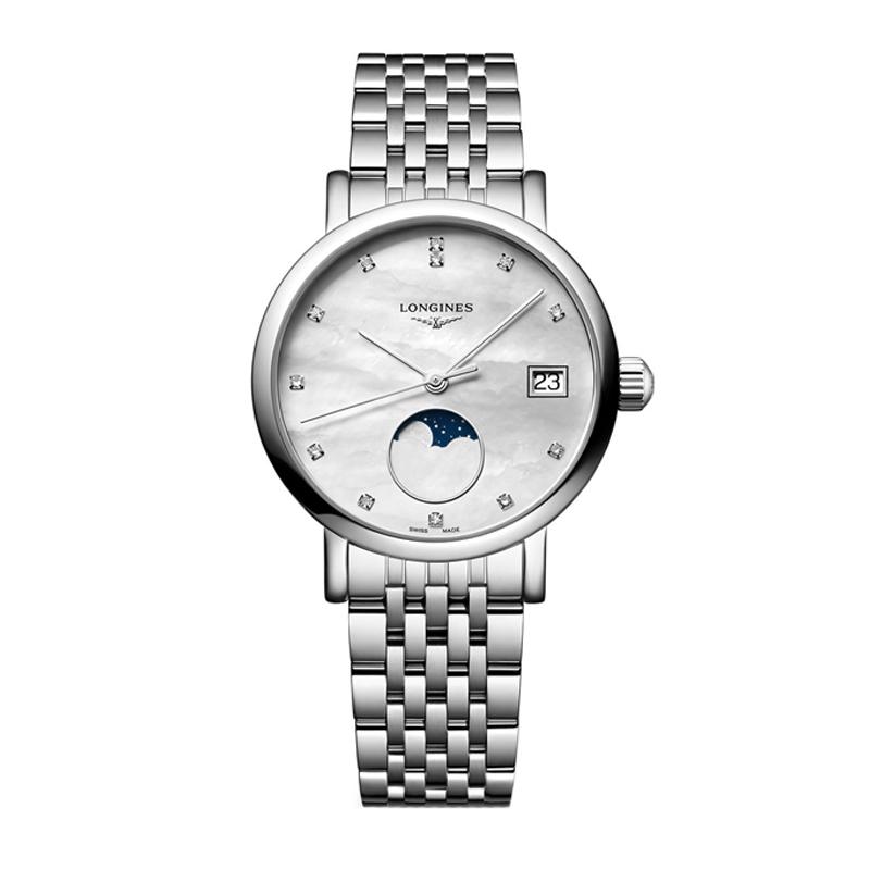 Longines Серия 'Наследие часового искусства' Кварцевый механизм Водонепроницаемость 30 метров Женские часы Швейцарские часы 30 мм Белый циферблат Корпус из нержавеющей стали L4.330.4.87.6