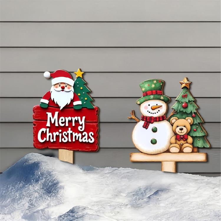 Handcrafted Santa Holiday Welcome Sign Natural Wood Door Plaque Easy Setups Christmas Decoration For Family