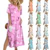 Женское модное летнее платье с цветочным принтом в стиле ретро, повседневное пляжное платье, облегающее платье для отпуска