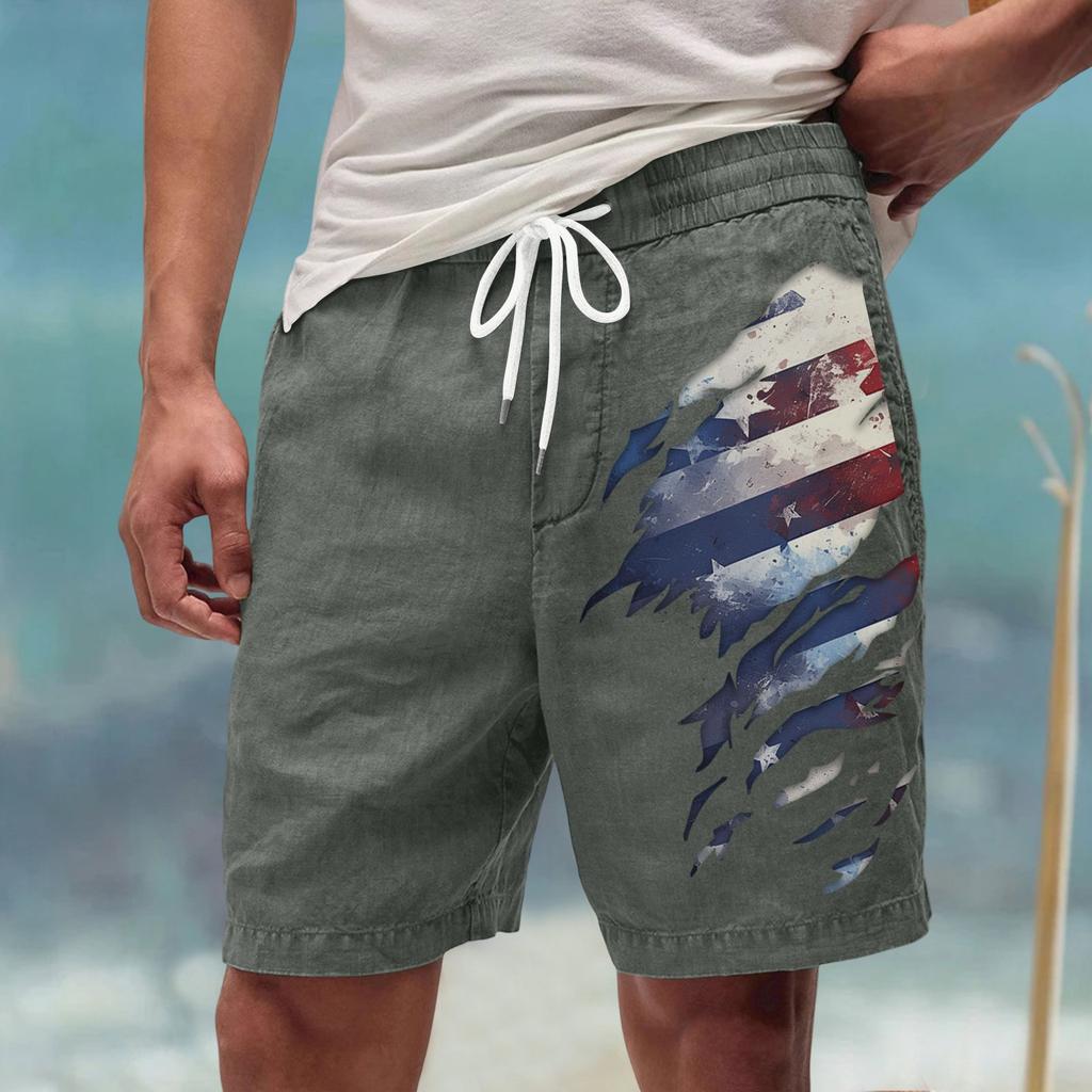 Мужские летние большие повседневные свободные спортивные брюки пляжные шорты