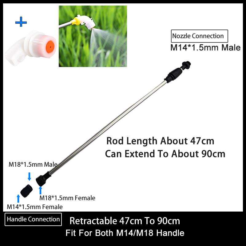 2-Section Retractable Spraying Rod Stainless Steel Bar For Electric Hand Pressure Sprayer Garden Pesticide Spraying Accessories