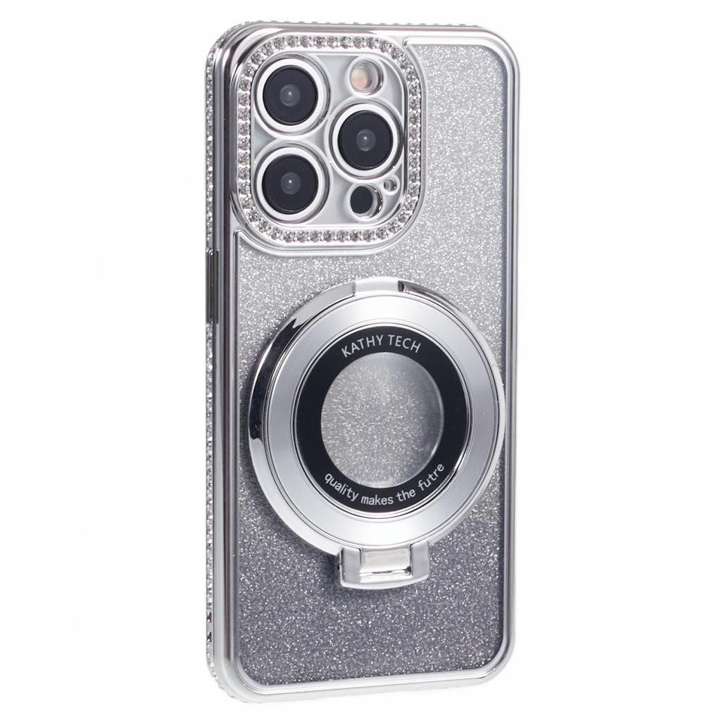 Для iPhone 12 Pro Max Чехол из ТПУ Градиентная Крышка с Подставкой Рамка для Линзы со Стразами