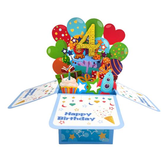Birthday Greeting Card Foldable 3D Three-dimensional Design Happy Birthday Card Gift for Baby Daughter Son