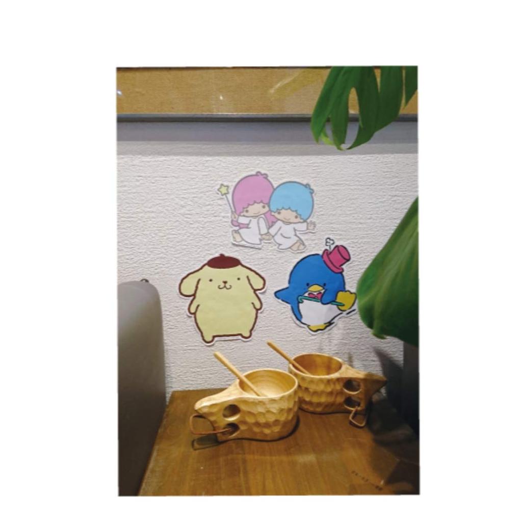 Общая наклейка Little Twin Stars Kiki Lala Наклейка на стену Декор Sanrio x & [Home Sticker] Вырубная H13.3cm W19.0cm