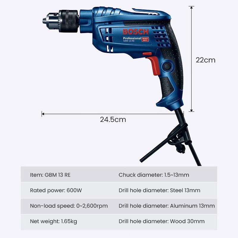 Bosch GBM 13 RE Drill GBM13RE Профессиональная многофункциональная электрическая дрель для тяжелых условий эксплуатации Многоцелевой станок