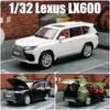 1/32 Lexus LX600 внедорожник спортивная машинка игрушка 1:32 JKM литая миниатюрная модель светящегося транспортного средства свободные колеса коллекция подарок для мальчиков детей