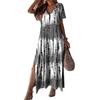 Summer New Women's V-neck Printed Short-sleeved Dress