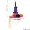 Halloween Crinkled Lace Witch Hat, Cosplay Wizard Hat for Party & Ball, Dark Bone Finger Decorations