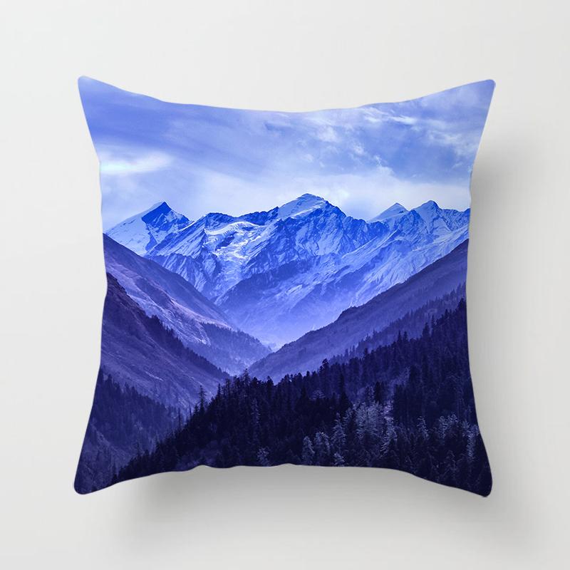 Наволочка с принтом природного пейзажа, украшение для дивана, автомобиля, офисное сиденье, наволочка, прикроватная тумбочка, украшение для дома 45x45 см