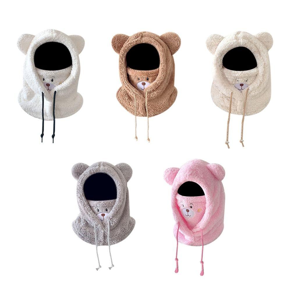 Cartoon Bear Ears Hat Thickened Ear Protection Cap Fashion Winter Hats for Women Girls