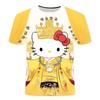 Абстрактная футболка с принтом Hello Kitty в стиле 'Император', Мужская и женская, Свободный крой, Короткий рукав