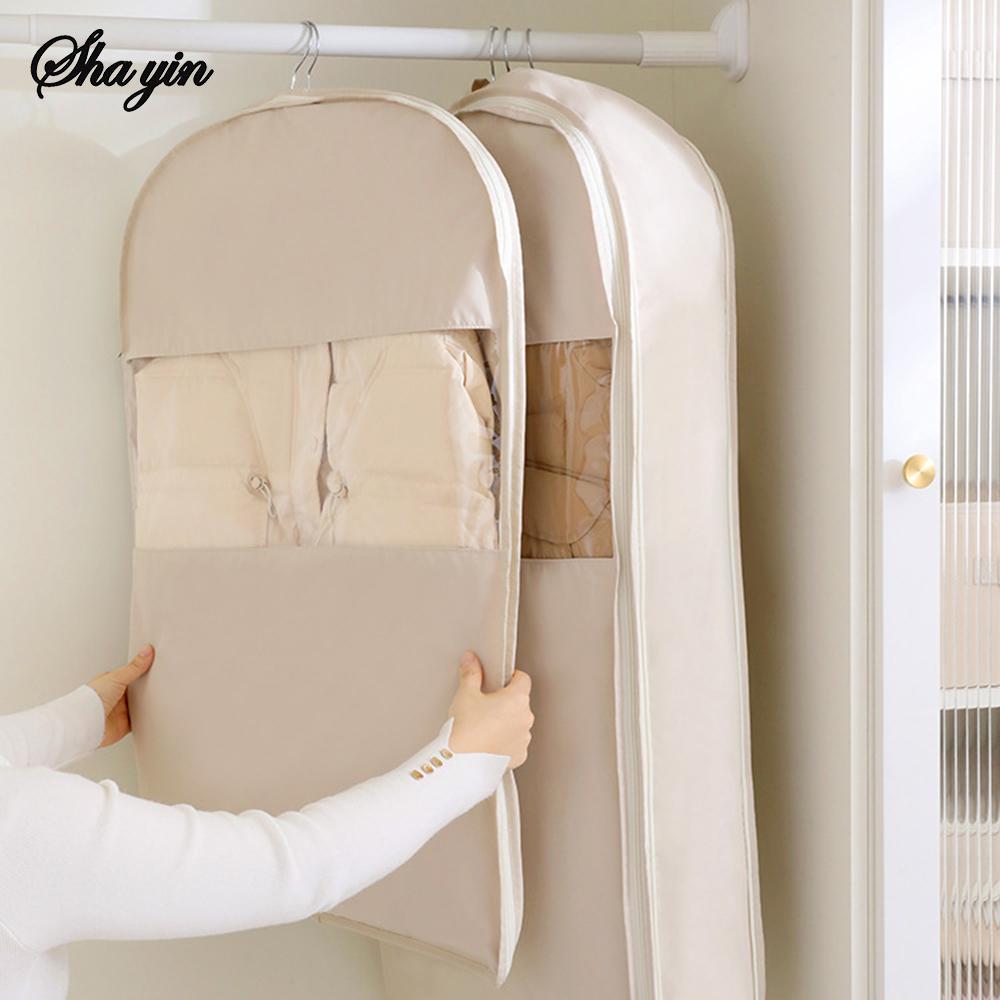 Visible Compression Hanging Bag for down Jacket - Dust Cover Clothes Storage Wardrobe Organizer for Household