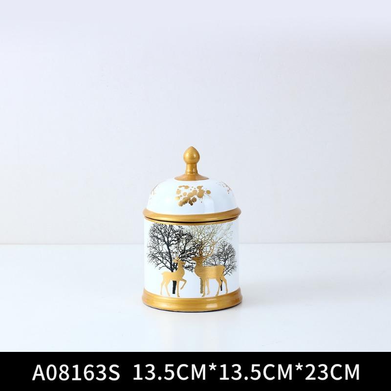 Креативный свет Роскошный керамический контейнер для хранения с крышкой, универсальная банка для кухни, конфет, закусок, чая, органайзер, европейское домашнее украшение, искусство