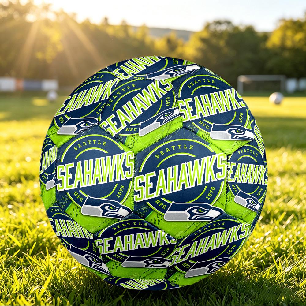 Seattle Seahawks Size 5 Sports Training Ball Shock Absorbing Durable Ball For Match Daily Practice Outdoor Activities