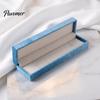 Small Jewelry Packaging Box for Retail Sky Blue Velvet Box, Flip Top Case with Luxury Presentation Soft Flannel Lining, Portable Protective Container
