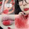 Heart Shape Jelly Lip Glaze Florette Clear Mirror Lipstick Pen Love Transparent Lip Gloss Waterproof Non-stick Cup Makeup, 1 Piece