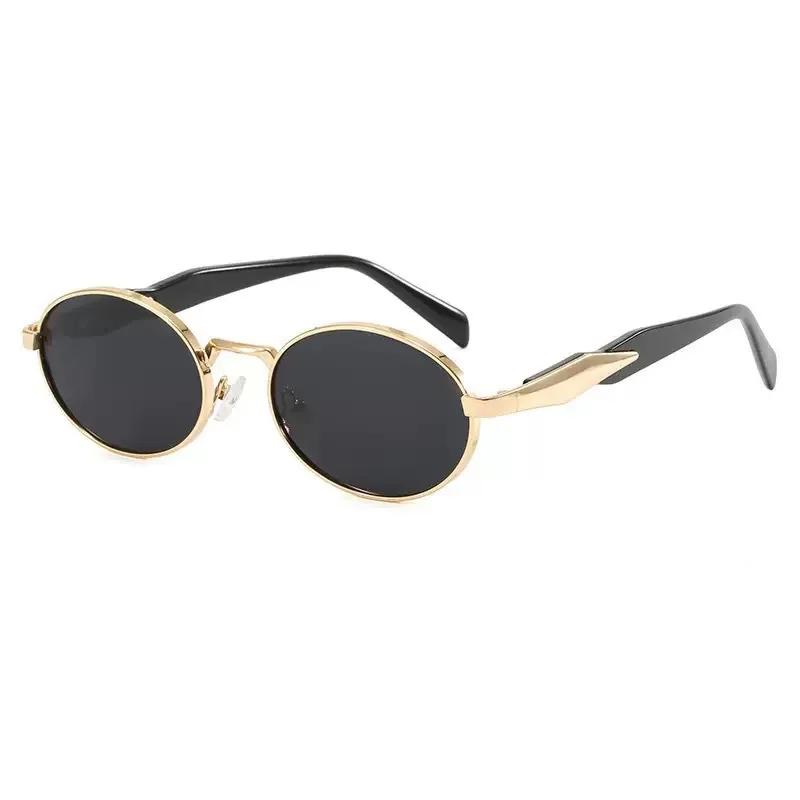 Fashion and High-end Oval Metal Frame Myopia Glasses Retro and Versatile Light Luxury Sunglasses for Men and Women's Travel