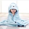 Newborn Hooded Coral Fleece Swaddle Blanket - Absorbent, Universal for All Seasons