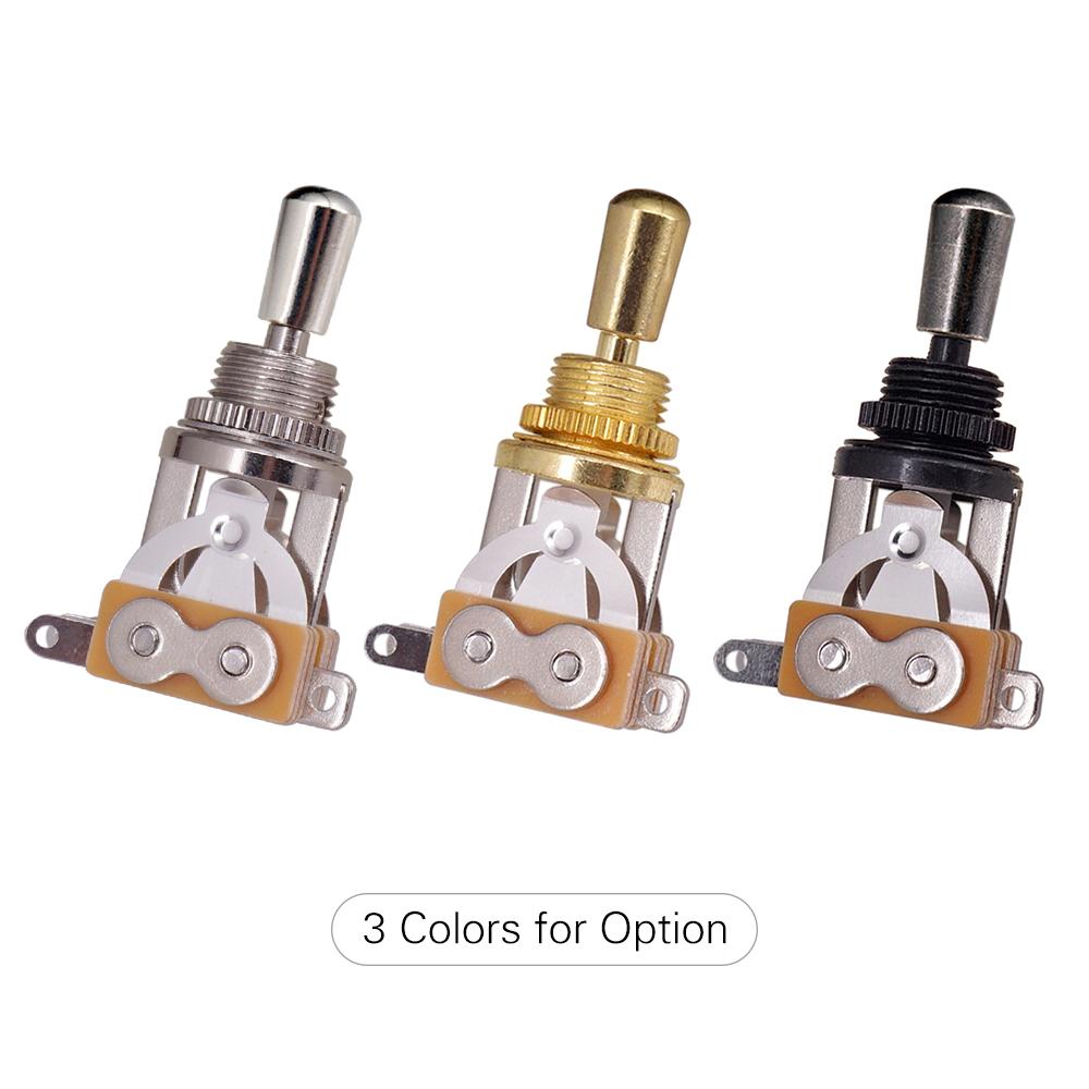 3 Way Short Straight Guitar Toggle Switch Pickup Selector with Brass Hat Compatible with Gibson Les
