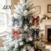 Decorative Bow Shaped Ornaments 24Pcs Christmas Advent Calendar with Retro 2D Flat Acrylic Ornaments, Artistic Pattern Holiday Countdown Set for Tree