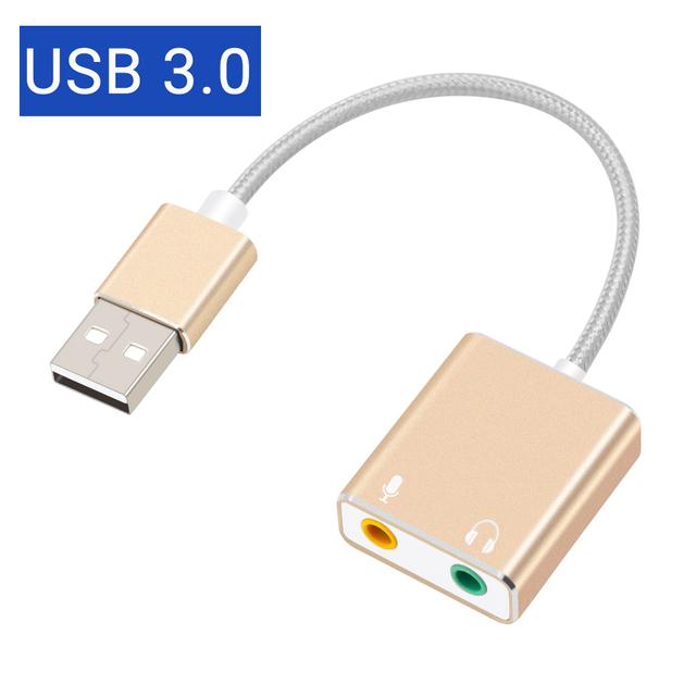 GOOJODOQ 7,1 внешний USB-разъем для звуковой карты 3,5 мм USB-аудиоадаптер для наушников, микрофона, звуковая карта для Macbook, компьютера, ноутбука, ПК ZH
