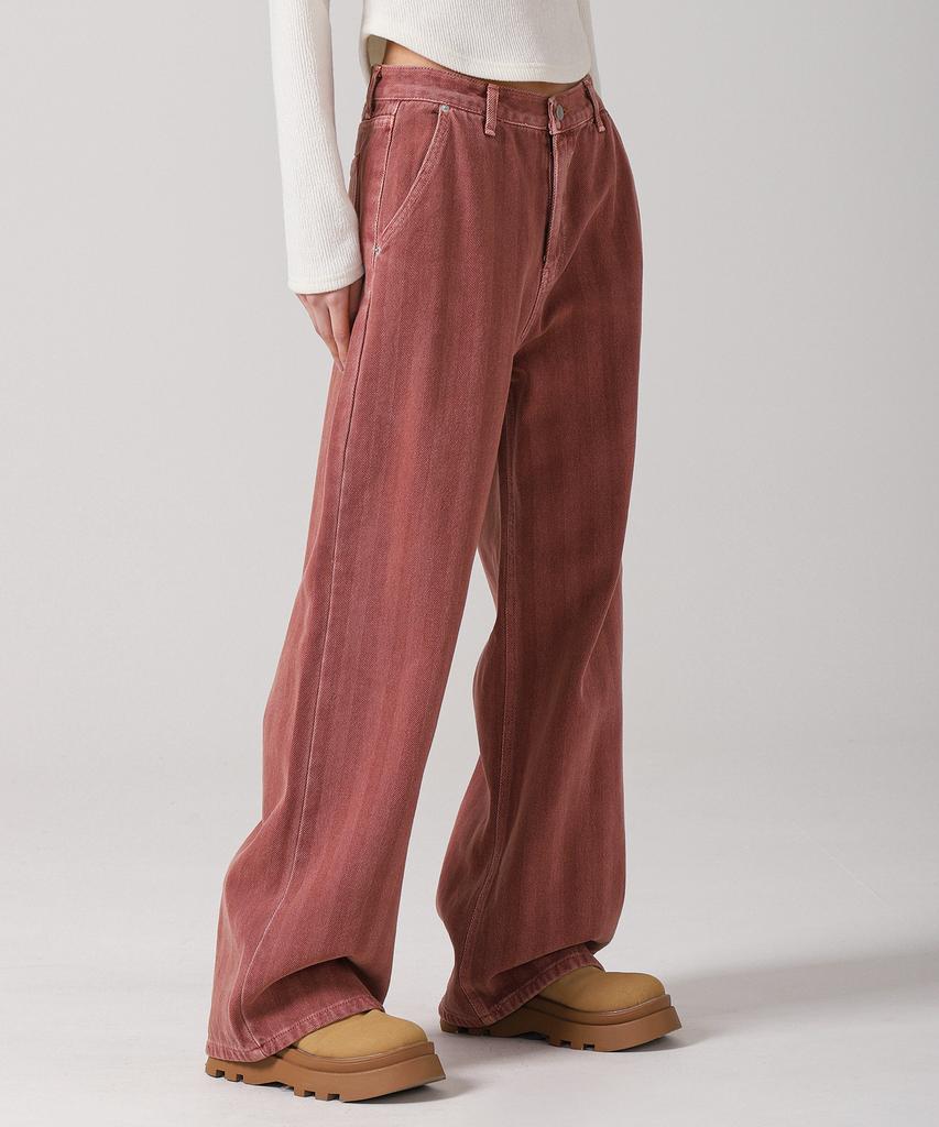 AVANDRESS Herringbone Wide Pants Beige