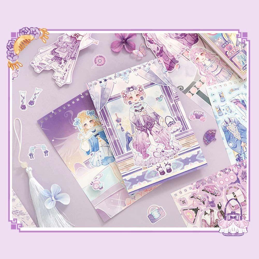 Chinese Style Girl Dress-up Sticker DIY Little Girl Stickers Toy Gifts Cartoon Sticker Book