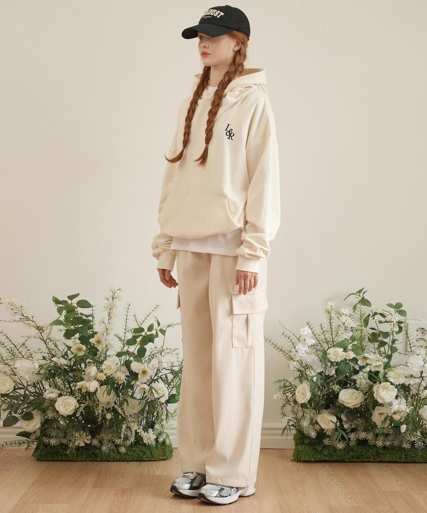 LOSSYROW Corduroy Banding Cargo Pants Cream