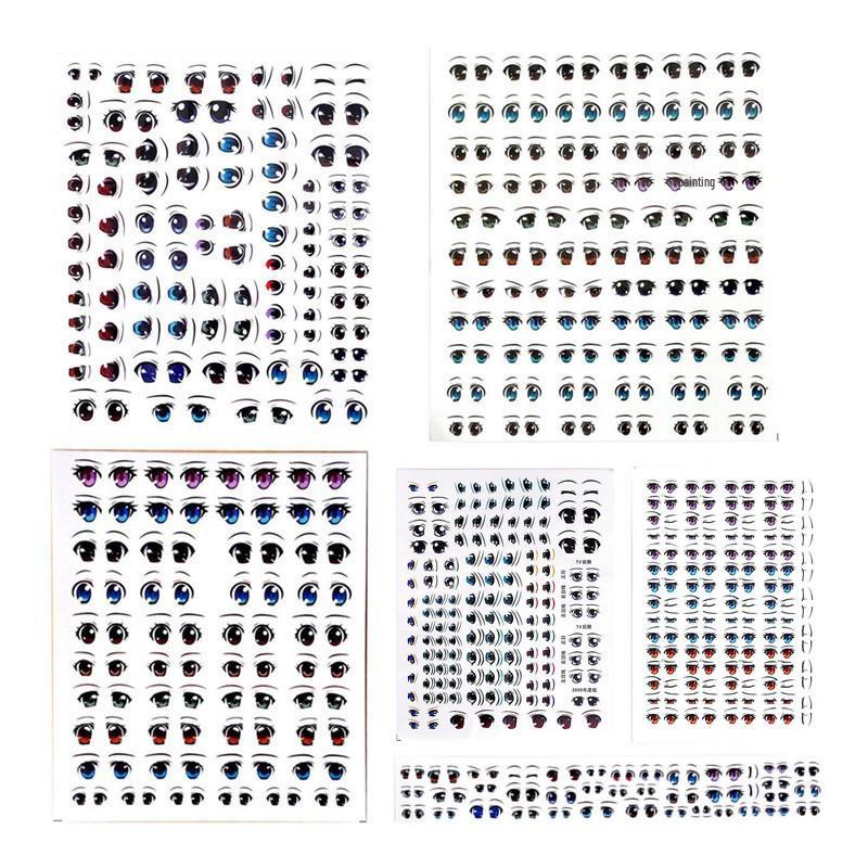 Cartoon Anime Eye Decals for Q Version Clay Doll Figurines