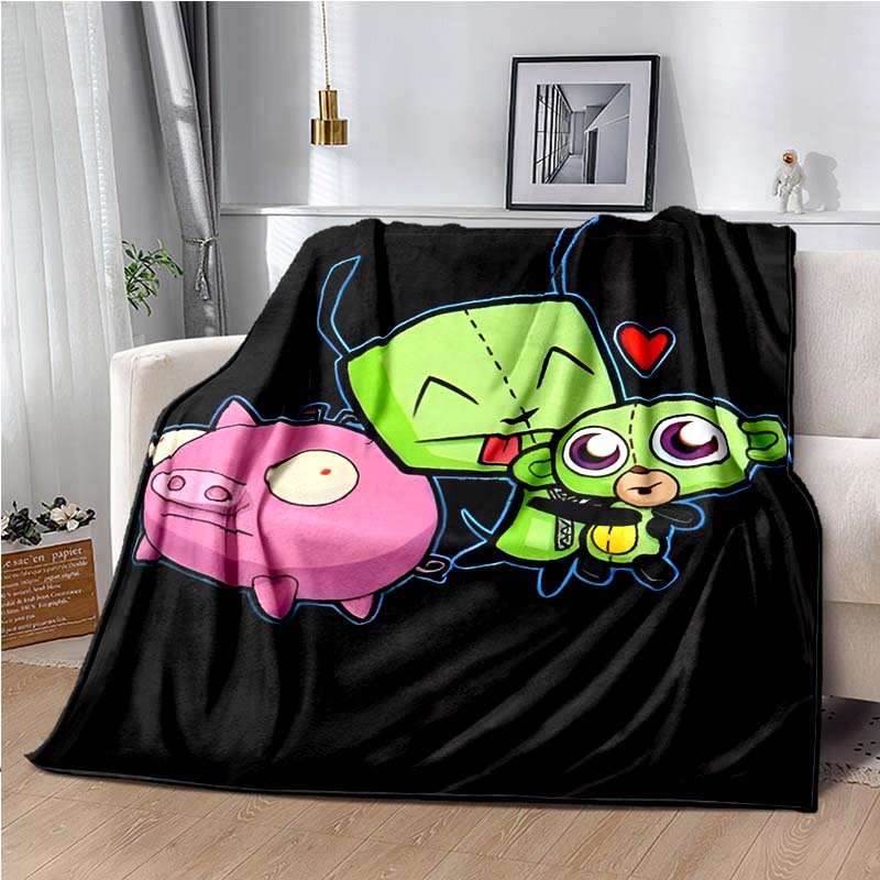 Одеяло с героями мультфильмов Invader ZIM Gir, уютное мягкое одеяло, одеяло для дивана, прочный декор для детей, женщин и мужчин, дорожное одеяло, мягкое покрывало