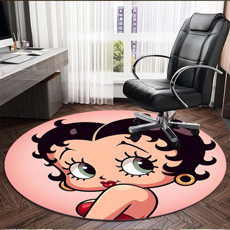 Betty Boop Print Round Rug, Washable Floor Carpet, For Entryway Dorm Laundry Room Office Study, Home Decor Birthday Christmas Gift