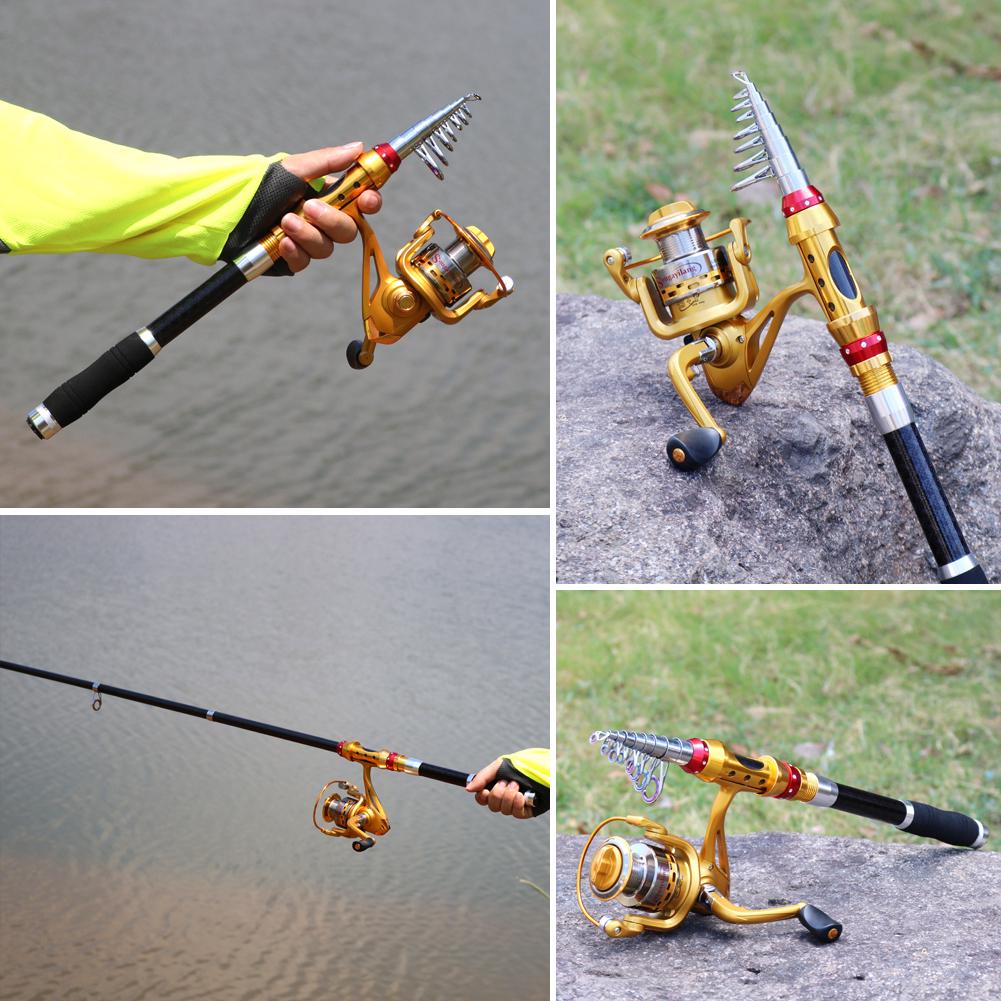 Комбинированные спиннинговые удочки и рыболовные катушки Телескопическая удочка из углеродного волокна Спиннинговая катушка