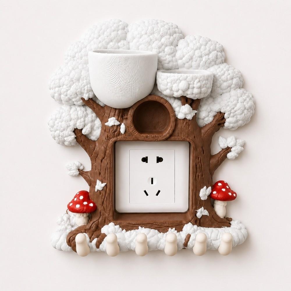 3D Printed Forest Tree Hole Switch Storage Rack Creative Remote control storage  Living Room Decor