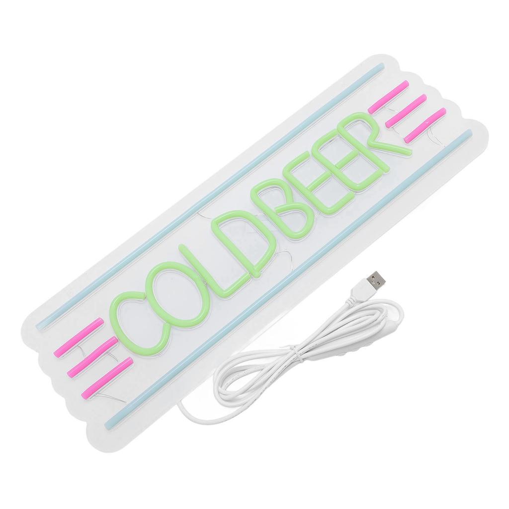 Cold Beer LED Neon Sign Dimmable Hangable Cold Beer Neon Light Sign for Bar Pub Home Decor