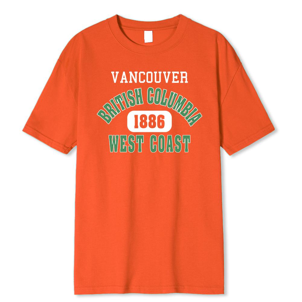 Британская Колумбия Западное побережье 1886 зеленая футболка с надписью Мужская повседневная футболка дышащая летняя футболка с коротким рукавом