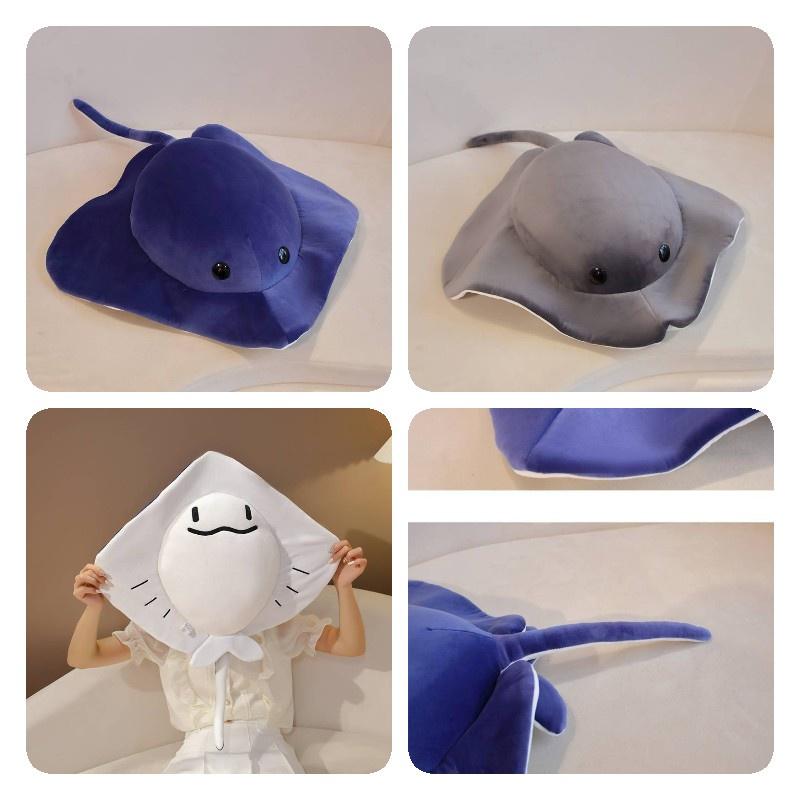 Cute Pop Bear Ocean Series Fish Stingray Plush Toy Doll For Cuddling And Snuggling