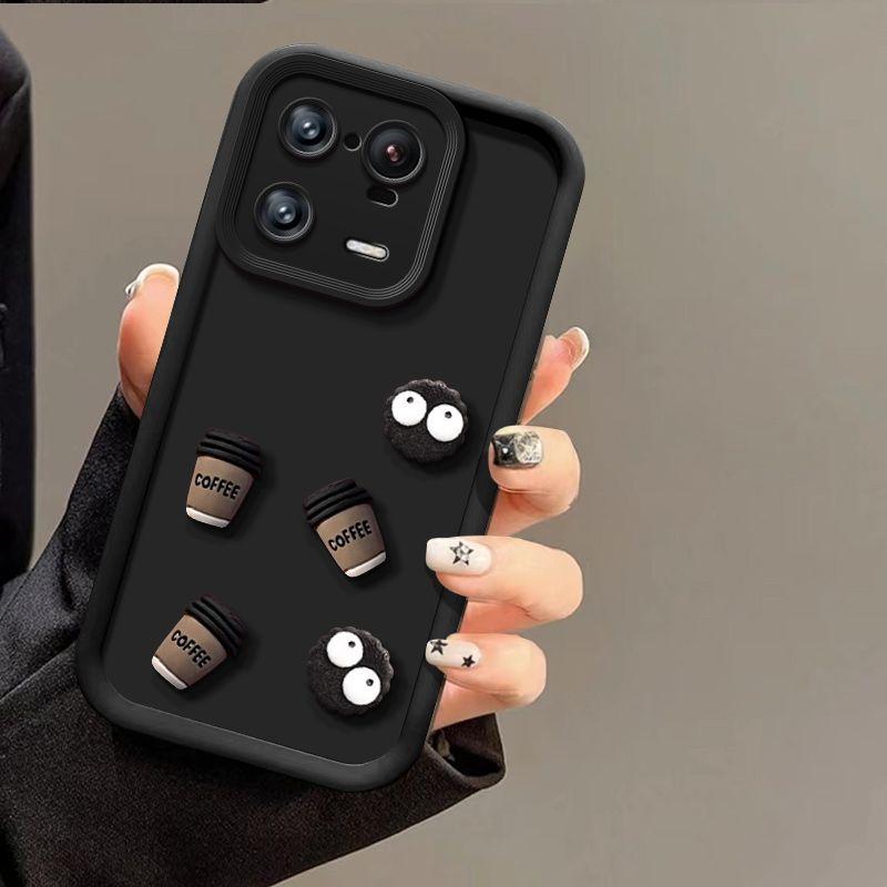 Cute Cartoon 3D Coffee Liquid Silicone Soft Case For Motorola E22 G10 G20 G30 G54 G9Play Lens Protective Cover Moto G14