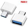 USB To Type-C Adapter - E.F.CONNECTION - Pack of 2 - Lightweight - Compact - Practical