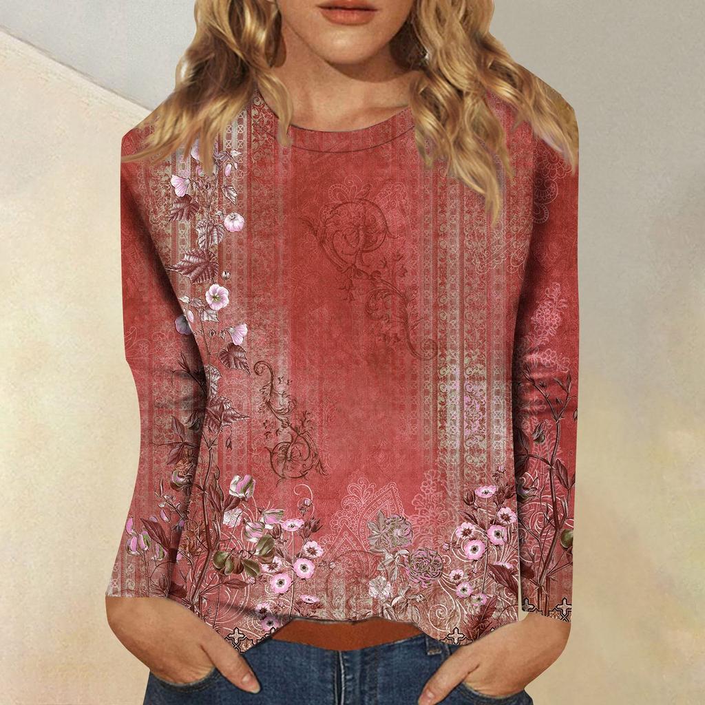 Рубашки с длинным рукавом для женщин, милые футболки с графическим принтом, блузки, повседневные базовые топы больших размеров, пуловеры