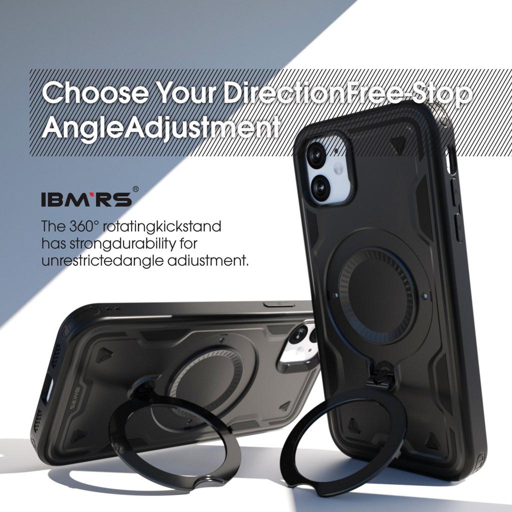 Чехол IBMRS для iPhone XR противоударный [магнитный] с подставкой и шнурком | Совместимость с IBM RS