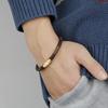 Кожаный браслет с магнитной застежкой для пар, титановая стальная нить, унисекс