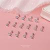 Tiny Zircon Star Screw Earrings Women Minimalist Studs Hypoallergenic Daily Wear Fashion Jewelry