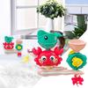 Suction Bath Toys Set for Kids, 8.27 x 8.07 x 3.15 Inches Water Play Accessories for Bathtub and Pool, Red