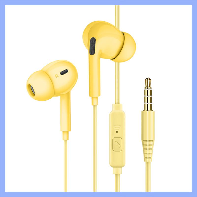 Wired Headphones Bass In Ear Headphone With Mic Music Earbuds 3.5mm Stereo Gaming Headset Dynamic Macaron Color Gifts