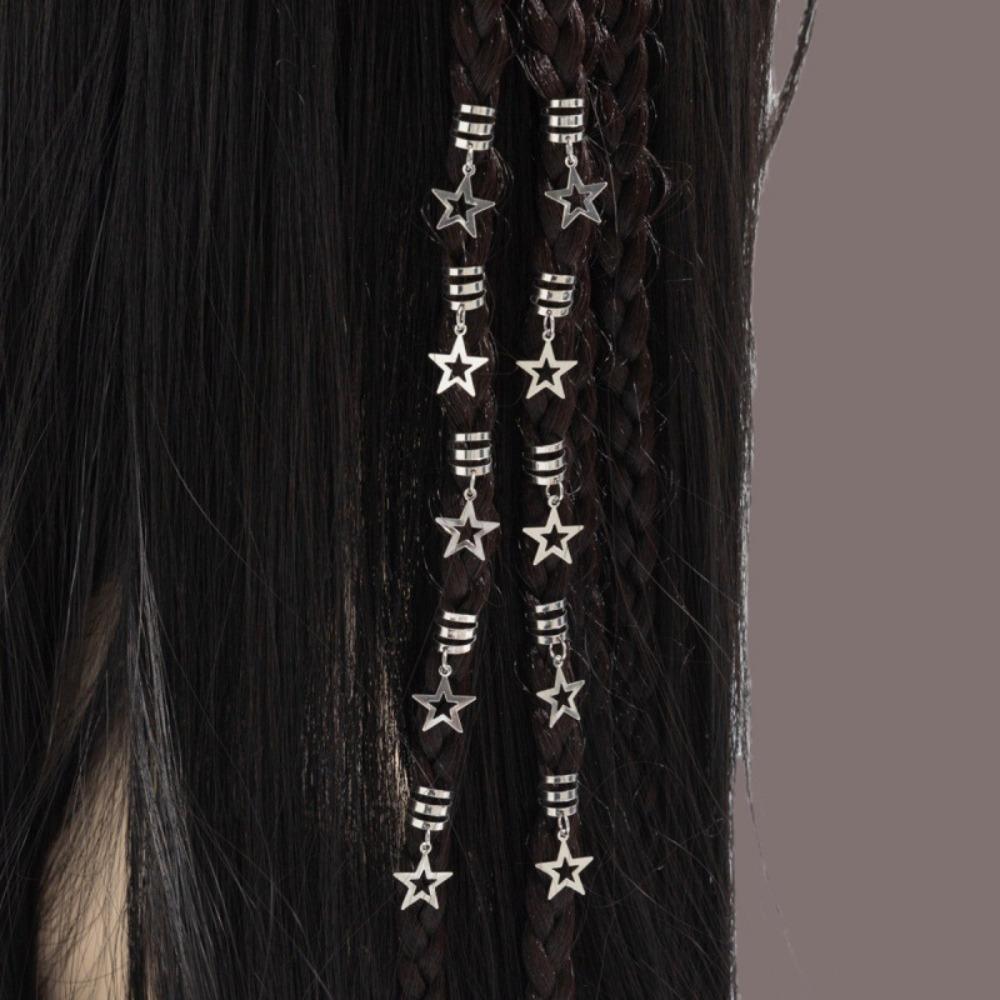 10pcs Dread Locks Dreadlocks Beads Hair Braiding Hair Braid Tubes Hollow Out Hair Ring  Men