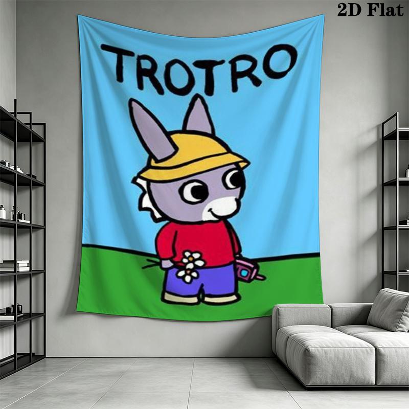 Trotro Wall Tapestry Aesthetic Wall Hanging Printed Fabric Blanket Decorative Tapestries for Bedroom Living Room Home Decor