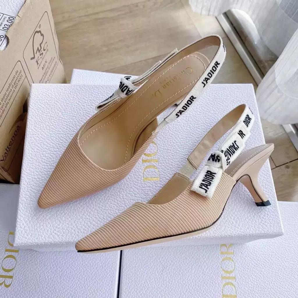 Женские вязаные полосатые сандалии D Brand на kitten heel с бантом
