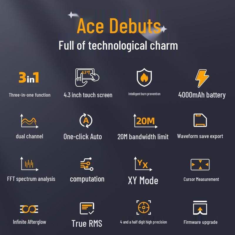FNIRSI-2C53P: Двухканальный цифровой осциллограф, 4,5-разрядный мультиметр и генератор сигналов 3-в-1