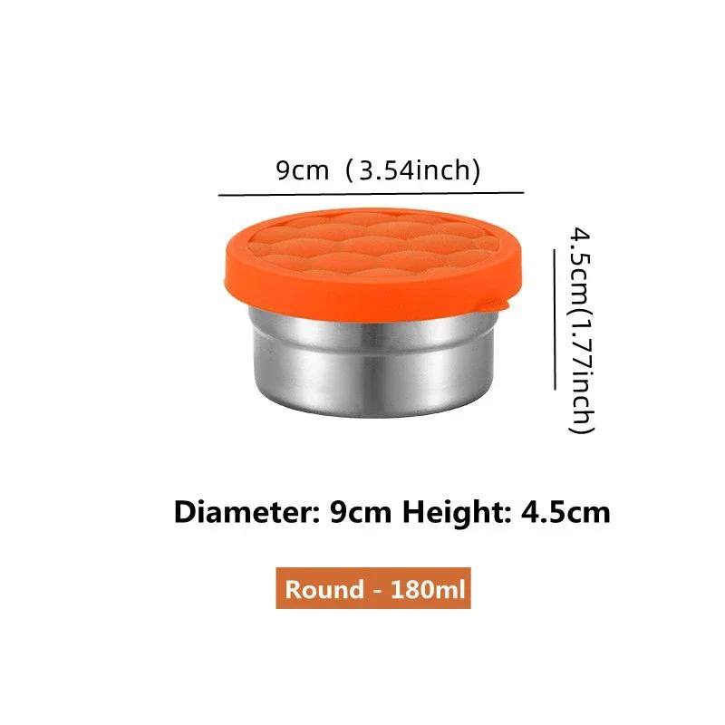 304 Stainless Steel Lunch Box Refrigerator Fresh Keeping Box with Silicone Lid Food Storage Containers Bento Kitchen Organizer